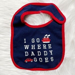 Carters I go where daddy goes Bib Blue and Red One Size